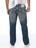 True Religion Denim Jeans - Ricky Rope Stitch Flap Straight Jean 34"