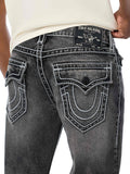 True Religion Denim Jeans - Ricky Rope Stitch Flap Straight Jean