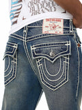 True Religion Denim Jeans - Ricky Rope Stitch Flap Straight Jean 34"