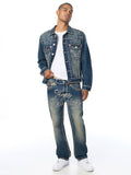 True Religion Denim Jeans - Ricky Rope Stitch Flap Straight Jean 34"