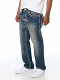 True Religion Denim Jeans - Ricky Rope Stitch Flap Straight Jean 34"