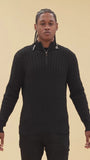 Jordan Craig Montauk 1/4 Zip Cable Knit Sweater