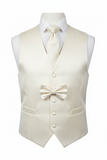 Men's Solid Vest Set with Matching Tie, Bow Tie & Hanky – VS801