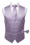 Men's Solid Vest Set with Matching Tie, Bow Tie & Hanky – VS801