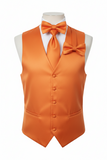 Men's Solid Vest Set with Matching Tie, Bow Tie & Hanky – VS801