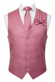 Men's Solid Vest Set with Matching Tie, Bow Tie & Hanky – VS801