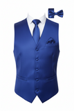 Men's Solid Vest Set with Matching Tie, Bow Tie & Hanky – VS801