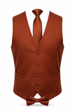 Men's Solid Vest Set with Matching Tie, Bow Tie & Hanky – VS801