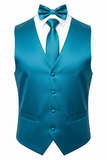 Men's Solid Vest Set with Matching Tie, Bow Tie & Hanky – VS801