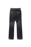 Purple Denim Jeans - Dirty Coated Flare