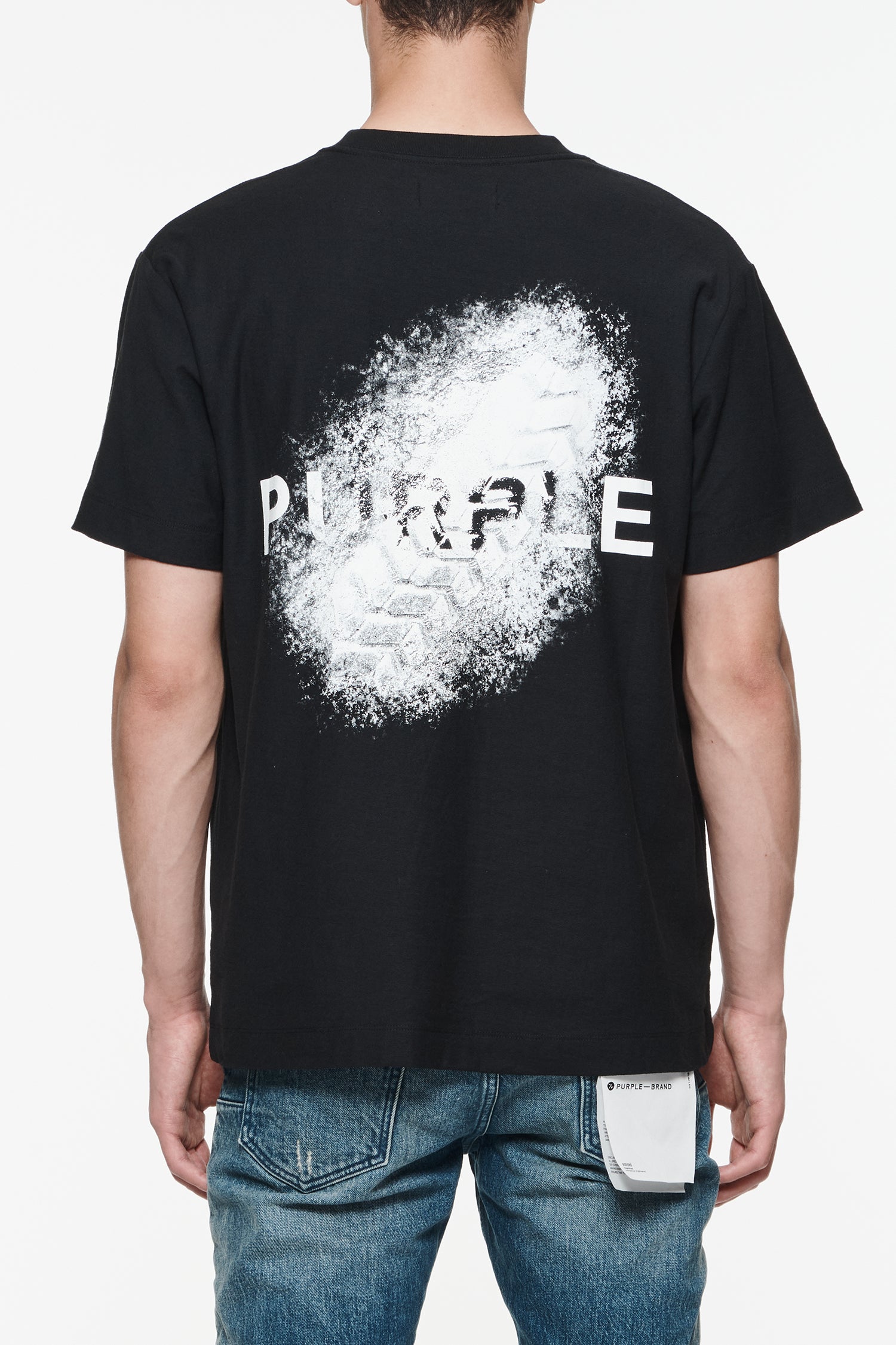 Purple Denim Tee Shirt - Textured Jersey Tee - Black