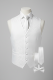 Men's Solid Vest Set with Matching Tie, Bow Tie & Hanky – VS801