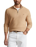 Polo Ralph Lauren Big & Tall Mesh Knit Cotton Quarter Zip Sweater