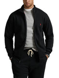 Polo Ralph Lauren Men's Big & Tall Double Knit Track Jacket - Black