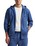 Polo Ralph Lauren Big & Tall Double Knit Full Zip Up Hoodie - Blue
