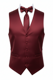 Men's Solid Vest Set with Matching Tie, Bow Tie & Hanky – VS801