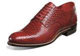 Men's Stacy Adam Madison Plain Toe Oxford Red Anaconda Shoes