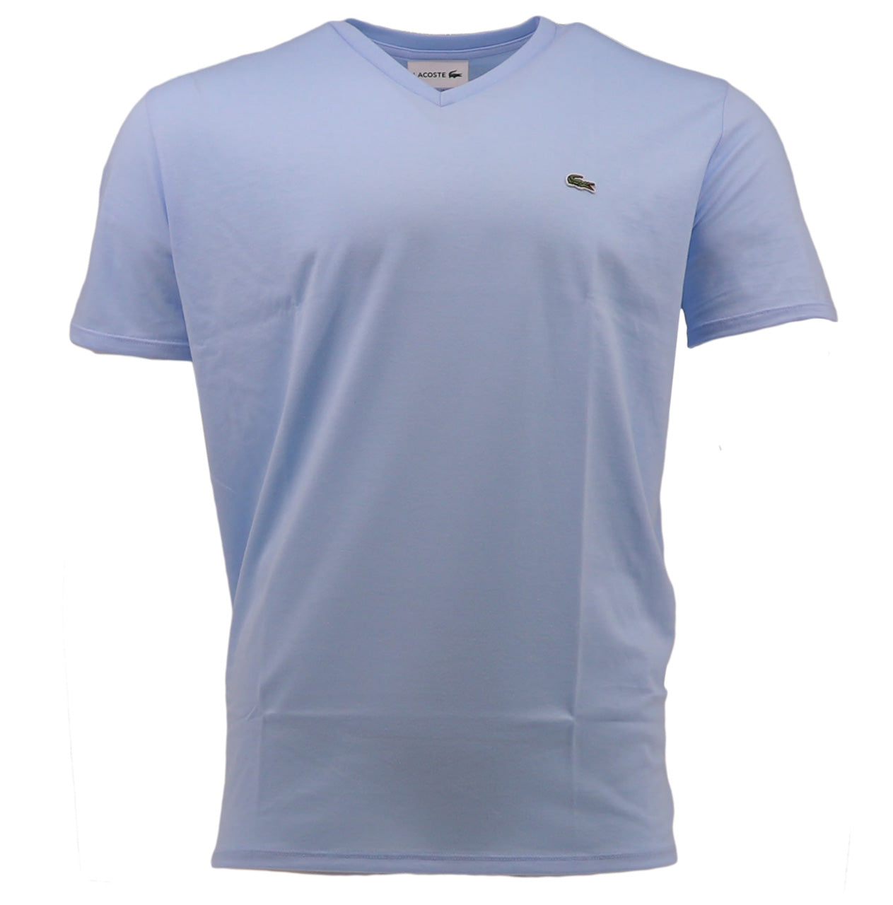 light blue v-neck tee shirt