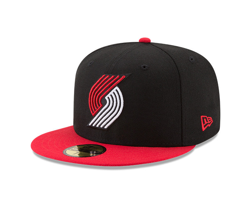 Portland Trail Blazers New Era Official Team Color 2-Tone 59FIFTY Fitted Hat  - Black/Red