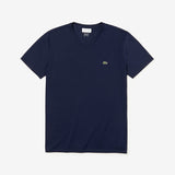 Lacoste V Neck Tee Shirt - Navy Blue - TH 6710 166