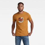 G Star Tee Shirt - Layered Logo Slim - DK Vulcan