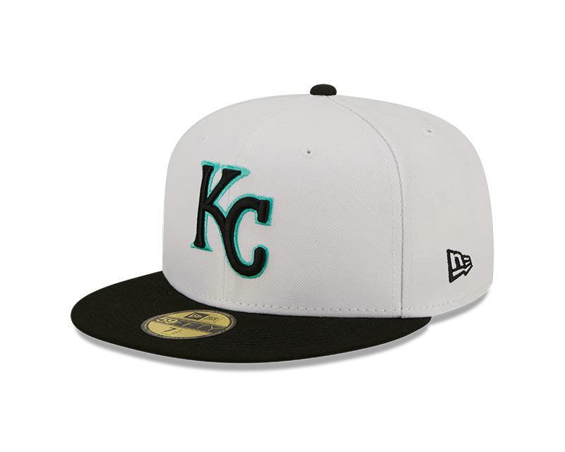 New Era Hats - Kansas City Royals-White/Black/Teal