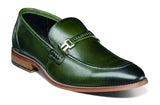 green slip on stacy adam dress shoe
