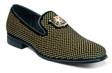 stacy adam black & gold swagger shoe