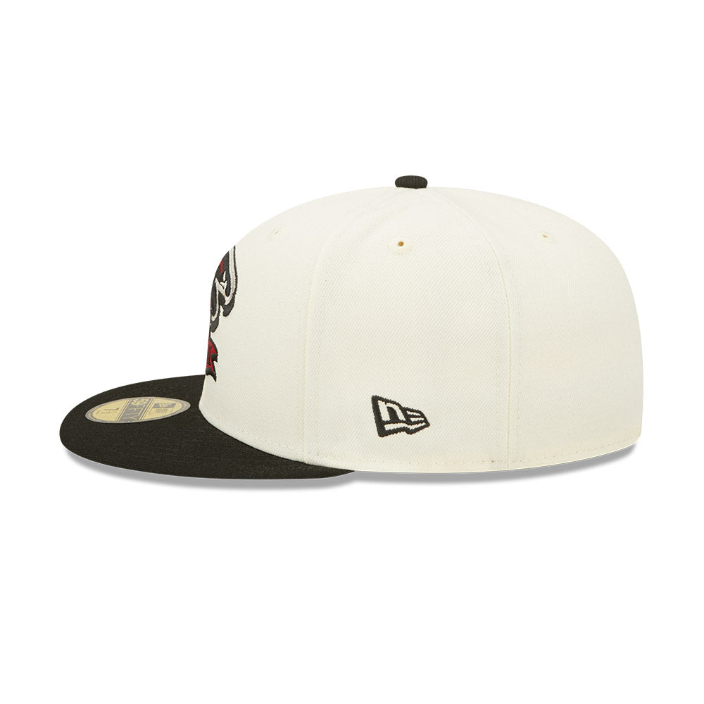 New Orleans Saints 2022 NFL SIDELINE Cream-Black Fitted Hat