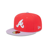 New Era Hat - Atlanta Braves - Color Pack - Lava Red / Lilac