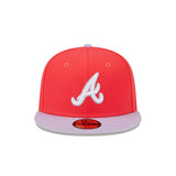 New Era Hat - Atlanta Braves - Color Pack - Lava Red / Lilac