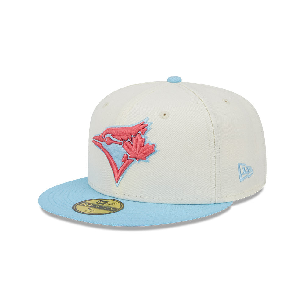 NEW ERA 59FIFTY MLB TORONTO BLUE JAYS WORLD SERIES 1992 TWO TONE / PINK UV  FITTED CAP
