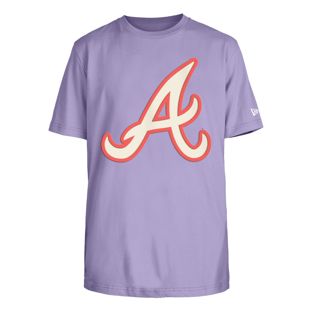 New Era Tee Shirt - Atlanta Braves - Lilac