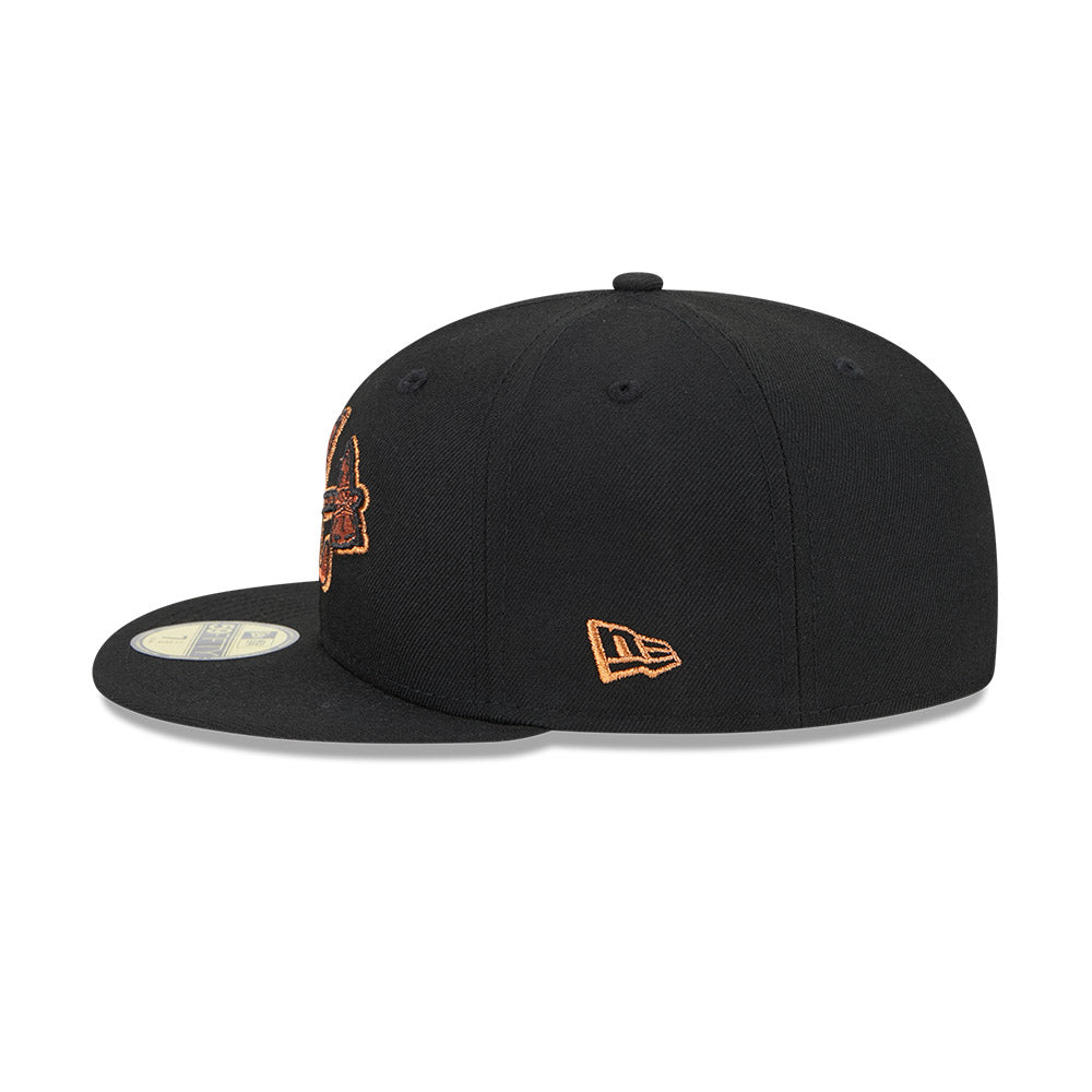 Atlanta Braves New Era Metallic Pop 59FIFTY Fitted Hat - Black