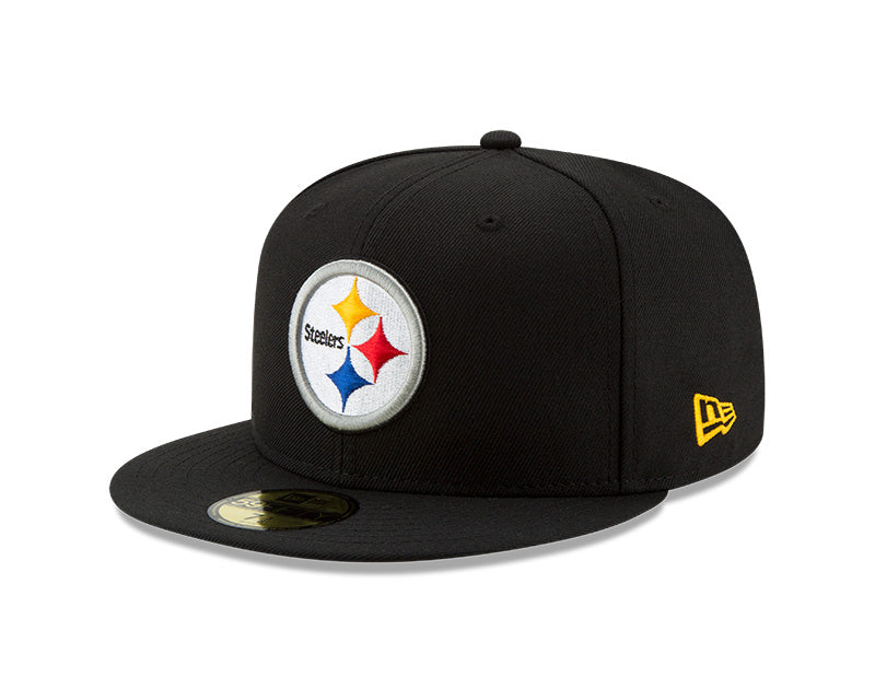 Pittsburgh Steelers Hat Cap 59FIFTY Fitted 7 1/4 Black NFL Red & Yellow New  Era