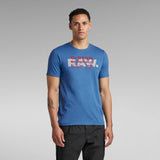 G Star Tee Shirt - Raw Originals Slim Tee Shirt - Retro Blue