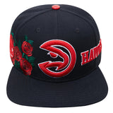 Pro Standard Logo Roses SnapBack - Atlanta Hawks - Black