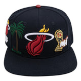 Pro Standard Double Front Logo SnapBack - Miami Heat - Black