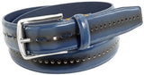 indigo leather belt