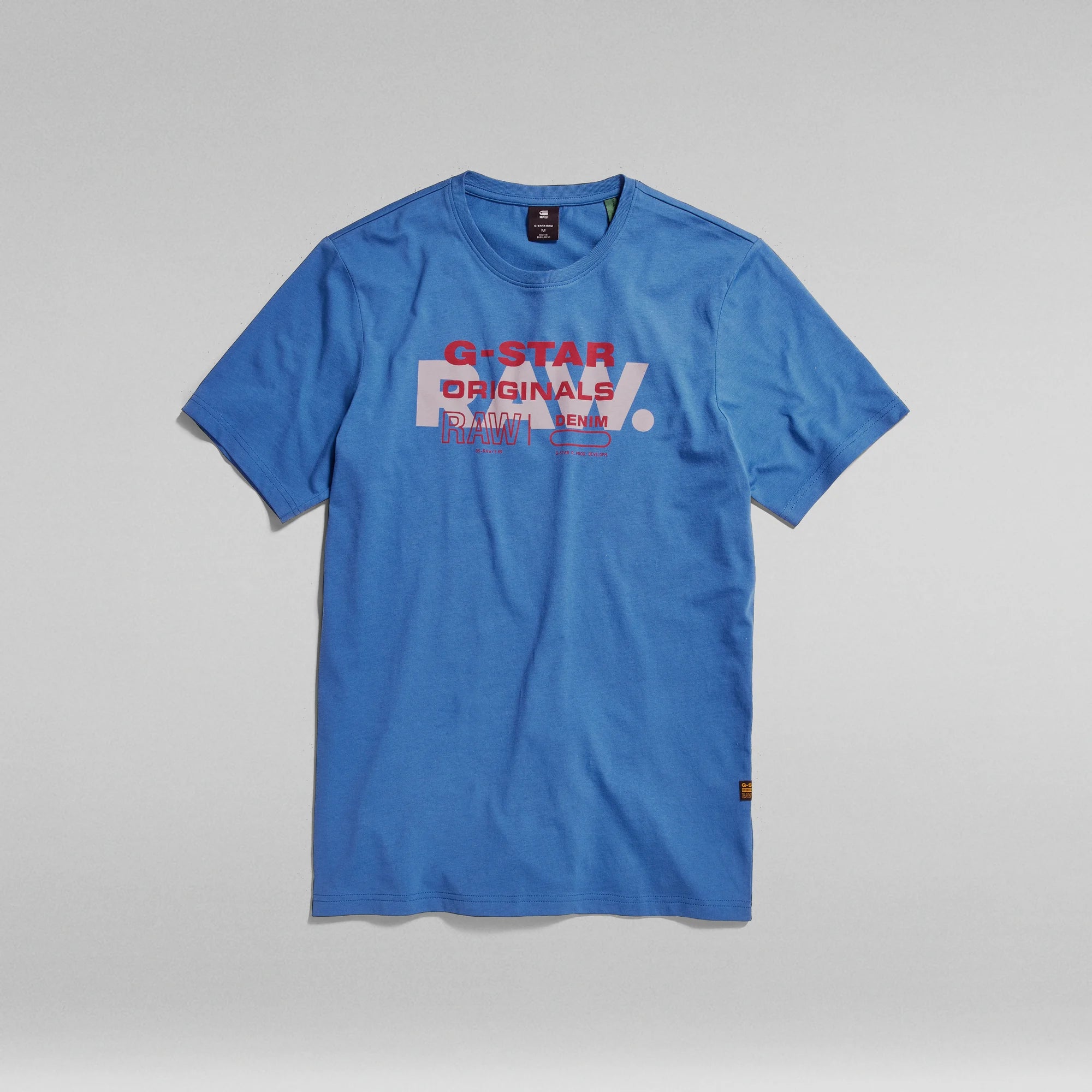 G Star Tee Shirt - Raw Originals Slim Tee Shirt - Retro Blue