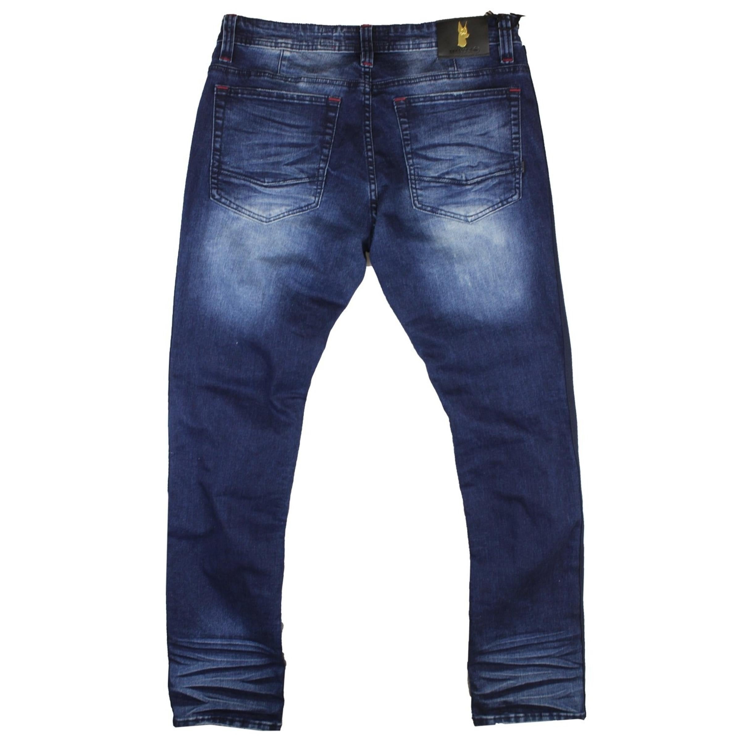 Makobi Men's Dark Wash Denim Jeans