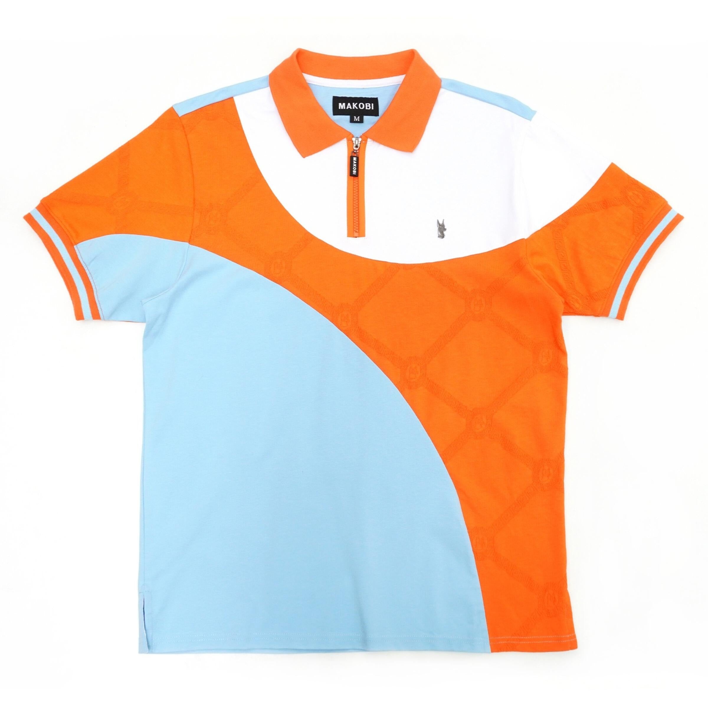white & orange big & tall polo shirt