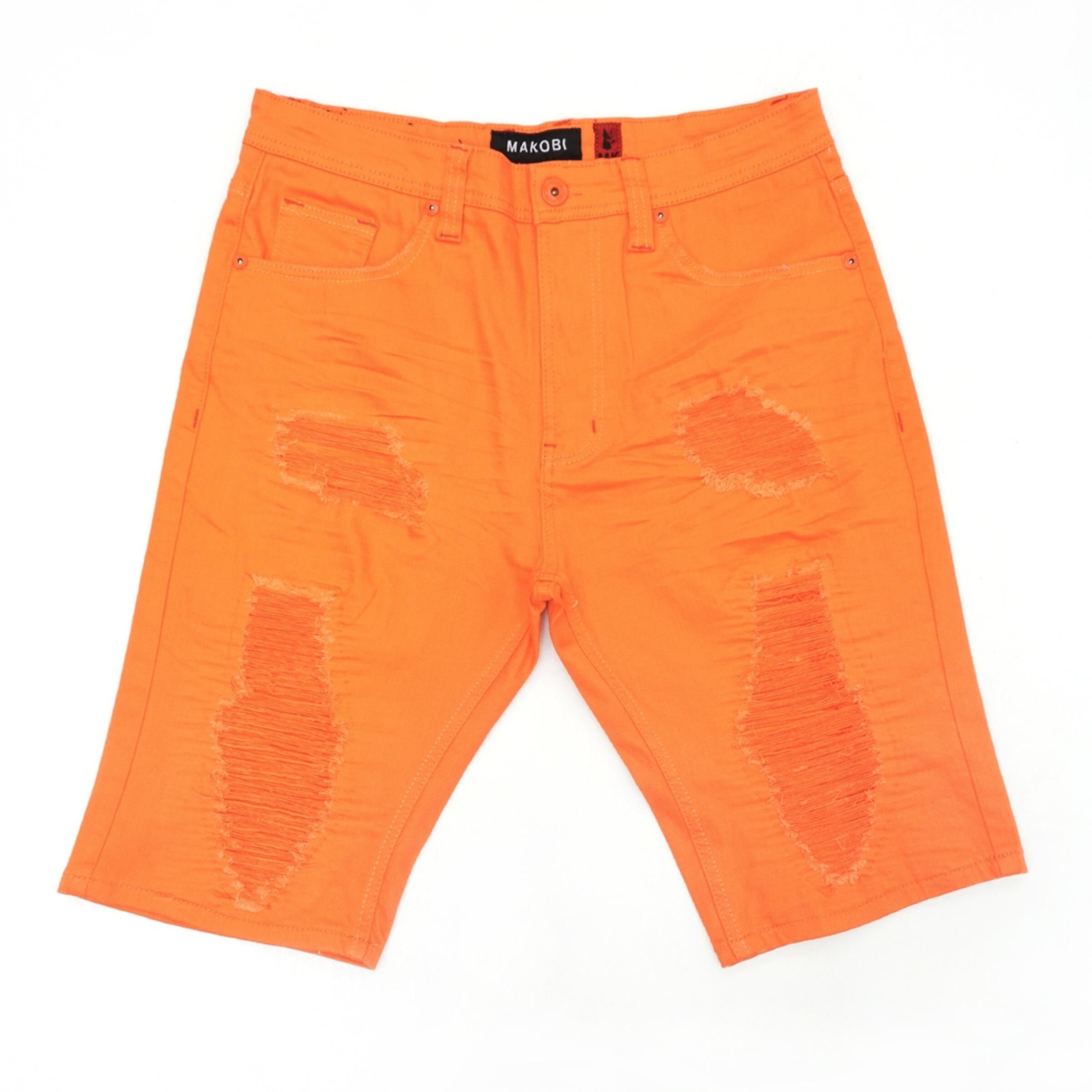 orange big & tall denim shorts
