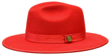 red with green bottom fedora