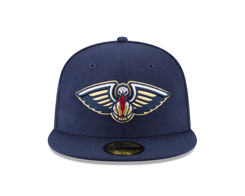 Men's New Era White/Navy Orleans Pelicans Back Half 9FIFTY Fitted Hat