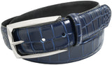navy blue leather belt