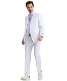 Stacy Adams 3 PC Snow White Solid Mens Suit