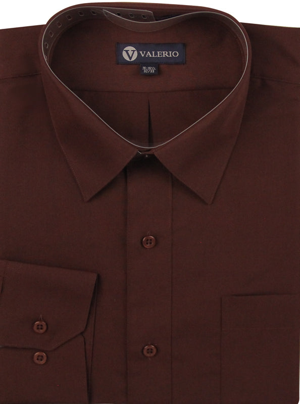 Valerio Big & Tall Dress Shirts - VS 10LB 20.5 / 36/37 / Chocolate Brown Valerio Big & Tall Dress Shirts - VS 10LB 20.5 / 36/37 / Chocolate Brown