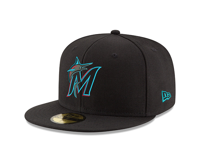 Men's New Era - Miami Marlins Black Cap