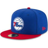 Men's New Era - Philly 76ers Blue & Red Cap